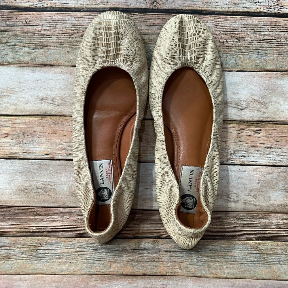 Lanvin Lizzard Embossed Ballerina Flats